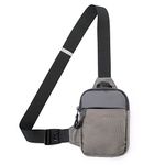 DONGKER Shoulder Backpack,Sling Chest Crossbody Bag Waterproof for Men & Women Hiking Travel Outdoor Sports (8.3"x6.1" Grey, L)