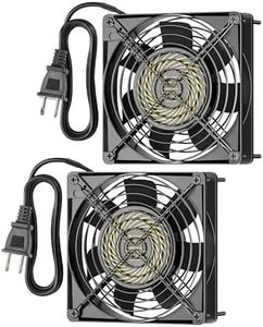 DEWENWILS 2 Pack 120V AC Fan, Waterproof Exhaust Fan 120mm, 13W 2800RPM 60CFM, DIY Cooling Fan for Refrigerator, Computer Case, Compressor Engine, Generator, UL Listed