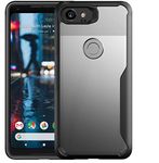 BOUNCEBACK � Robust Series Google Pixel 2 XL Cover Shock Proof Anti Slip Clear Transparent Soft TPU Back Cover case for Google Pixel 2 XL (Charcoal Black) - Black; Transparent