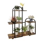 FRIZIONE Plant Stand Indoor Clearance, 3 Tiers 9 Potted Ladder Plant Shelf with Detachable Wheels, Multiple Plant Stands for Home Decor