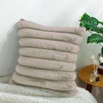 Amazon Brand - Umi Luxurious Plush Cushion Covers 16x16 Inch, Soft Faux Fur Decorative Cushion Covers for Sofa, Chair, Bed, and Bedroom - Ideal for Kids, Cozy - Taupe - 1 Pc