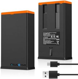 GKUGEYGO Upgrade 5000mAh Power Mag Rechargeable Lithium Battery Pack, 2 Pack Trail Camera Replacement Battery Compatible with Moultrie Edge, Edge Pro, Edge 2, Edge 2 Pro, USB-C & Solar Panels Charging