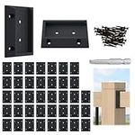 Muzata 40Pcs Deck Railing Brackets Connectors Rail Support Kit for 2x4(1.5"×3.5") Railing with 246pcs Screws Wooden Fance Handrail Wood Railing System Cable Railing Baluster Railing, WT11