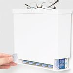 OptoOrg Dispenser, Organizer, & Storage for Daily Contact Lenses with Adhesive Attachment - Universal for All Brands - White Daily Contact Lens Dispenser - Disposable Daily Dispenser