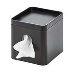 iDesign Cade Facial Tissue Cover, Boutique Box Bathroom Holder for Vanity, Countertops, Desk, Office, Dorm, Matte Black