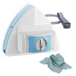 Magnetic Glass Cleaner Tools - Double Sided Windows Glass Cleaner Wiper for (5-25mm) Single Double Glass with 1 Pc Microfiber Cleaning Cloth 5-Files Adjustable Windshield Cleaner Tool for High-Rise