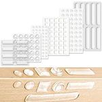 183 Pcs Adhesive Bumpers Pads Clear, Rubber Cabinet Door Buffer Pads and Straps, Cupboard Door bumper pads Noise Dampening Bumper Pads (6 Sizes)