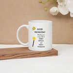 Clay Craft Ceramic Cc Mm1 Swiss Rez1 Microwave Safe Coffee Mug with Good Morning Quote, 300 ML