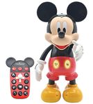 LEXIBOOK MCH01i1 Disney-Bilingual Mickey Robot-English/French, 100 Educational quizzes, Light Effects, Dance, programmable, Articulated, Black/red, Medium