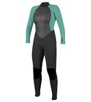 O'Neill Women's Reactor-2 3/2mm Back Zip Full Wetsuit, Black/Aqua, 12