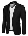 COOFANDY Mens Slim Fit Dress Jacket Suit Blazer Dress Jackets Sport Coat (Black L)