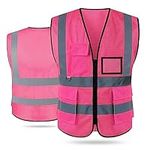 Safety Vest with Pockets Zipper for