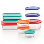 Pyrex Meal Prep Glass Container with Lid - 1 L, 1 Pieces, Multicolored