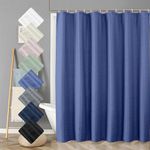 Aiyufeng Royal Blue Shower Curtain, Embossed Textured Fabric Shower Curtain for Bathroom - Soft Cloth & Hotel Spa Luxury, Water Repellent, Machine Washable, 72X72, Blue