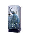 Byte Shop Fridge Sticker Beautiful Peacock Painting for Fridge wrap Decorative Sticker Multicolor PVC Vinyl 120x60