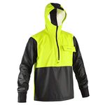 Grundens Men’s Neptune Commercial Fishing Pullover Anorak | Waterproof, Adjustable, Hi Vis Yellow, Large