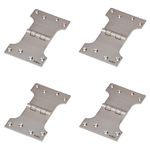 Brass Parliament Hinges 5" x 4" x 4 mm | Heavy Duty Brass Hinges for Doors and Cabinets | Brass Wide Opening Hinges 5 Inches | Extended Hinges | with Screws (4, Silver Satin)