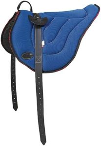 PIONEER Silla para Caballo en Air Mesh Resistente y Transpirable para Monta Natural, Silla de Equitación Confort Hecha en Italia, Bareback Modelado 53x45cm con Cincha de Neopreno - Rojo