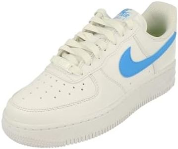 Nike Air Force 1 Women's Shoes, White/Blue, 8