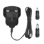 Security-01 AC to DC 6V 2A Power Supply Adapter, Plug 5.5mm x 2.1mm, with selectable 3.5mm x 1.35mm, 4.0mm x 1.7mm Aapter Plugs, Center Positive