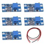 Youmile 5 Pcs DC-DC Step Up Boost Power Converter 2V-24V to 5V-28V 2A Adjustable Voltage Regulator Power Supply Module for Arduino With 24AWG Wire