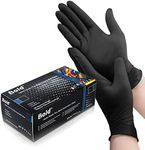 UK BEST BRANDS (100) Black Nitrile Disposable Gloves (medium) - heavy duty - tattooist tattoo mechanic - latex and powder free