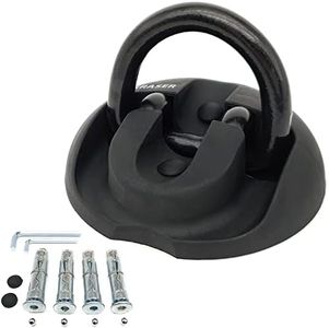KRASER KR804 Anclaje Suelo Moto para Cadena Seguridad, Anilla ø14 Abatible, 4 Tacos Expansivos, Fijación Antirrobo Pared Garaje Remolque Parking Universal Motocicleta, Scooter, Bici Eléctrica