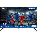 CHiQ U43QM9K 43 inch 4K Smart QLED Roku TV, 4K UHD, HDR10 HLG, Dolby Audio, Works with Alexa, DVB-T/T2, Support Apple Air-Play, Google Assistant, Prime Video, HDMI2.1, USB2.0
