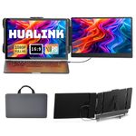 hualink Laptop Screen Extender Monitor - 14 Inch IPS FHD 1080P HDMI/USB-A/Type-C Laptop Monitor Extender,Portable Monitor for Laptops 13-17"(Maximum Length: 15.74") for Windows Mac Android Switch