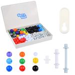 Kare & Kind 240 pcs Organic Chemistry Model Kit for Teachers and Students - 86 pcs Atoms, 153 pcs Bonds, 1 pc Short Link Remover Tool, Instruction Manual, ABS Plastic Box - for Visual Learning