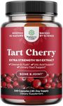 Extra Strength Tart Cherry Capsules - Tart Cherry Extract Capsules 7500mg Non-GMO Tart Cherry Fruit Equivalent per Serving - Advanced Uric Acid Cleanse and Joint Support Supplement - 240 Capsules