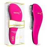 Detangling Brush - glide the Detangler Brush through Tangled hair - Best Brush/Comb for Women, Girls, Men & Boys - Use in Wet and Dry Hair (Rose Red)