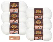 Lion Brand Yarn - Baby Soft - 6 Skeins (White Pompadour)