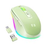 Seenda Wireless Mouse, Type C Mouse with Jiggler - Light Up USB C Mouse, USB&Type C Receiver, Build-in Jiggler Mover Compatible with MacBook,iPad,Windows Tablet/Laptop/Computer, Green