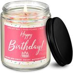 Birthday Candles, Birthday Gifts, Happy Birthday Candle Gifts for Women, Unique Sister Birthday Gifts, Vanilla Sugar Birthday Cake Scent Candles Gift Ideas for Women, Girls, Her, Mom, Best Friend, 7oz