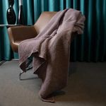 Oyvu Luxury Throw Blanket | 100% Cotton Waffle | Dual Tone Cozy Purple | Soft, Lightweight, Breathable | Blanket for Living Room, Sofa, Bed, Chair, Picnic | 51" x 75" | Pack of 1