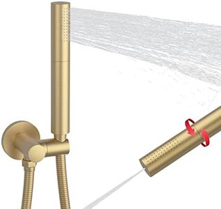 KATAIS Brushed Gold Shower Head 2 in 1 Function High Pressure 7 inch Hand Held Shower Head Dual Modes High Flow Shower Wand with 59 inch Hose and Shower Bracket