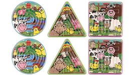 6 X Mini Farm Animals Puzzle Mazes