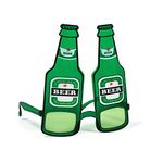 Bristol Novelty BA278 Beer Bottle Glasses, Unisex-Adult, One Size, Green