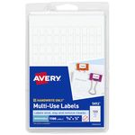 Avery Multi-Use Removable Labels, 5/16" x 1/2", White, Non-Printable, 1,100 Labels Per Pack, 18 Packs, 19,800 Blank Labels Total (5412)