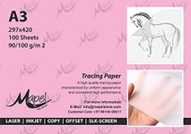 MAPEL Tracing Paper A3 Size 90 GSM (100 Sheets) Ideal for Pencil, pens, Drawing, Printing