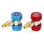 QWORK® R134A Adapter, Quick Coupler Connector Fittings, High& Low AC Manifold Gauge Hose Conversion kit with 1/4" SAE HVAC