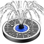 SZMP Solar Fountain 2024 Upgrade, 3.5W Solar Powered Bird Bath Fountains with Flower, Outdoor Water Feature Solar Fountain Pump with 7-in-1 Nozzles, 4 Fixed Pipes for Humingbirds, Garden, Pool, Pond