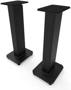 Kanto SX26 Universal Fillable Speaker Floor Stands for Bookshelf Speakers | 26" Tall | Adjustable Isolation Feet | Dedicated Cable Channel | Fill Bags & Level Incl. | Pair | Black