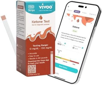 Vivoo at Home Ketone Test: 150 Strips, Easy & Fast Results (in 40 Seconds), Track Your Ketone Levels Anytime & Log Your Results & Track Your Progress in Vivoo App