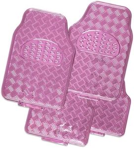 Venom 4-Piece Car Mat - Pink [Rubber/Aluminium Look]