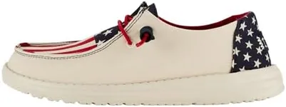 HEYDUDE Women's Wendy Americana Americana Size 7 | Women's Shoes | Women Slip-on Loafers | Comfortable & Light-Weight