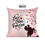 Brizberry® Pillow Cushion Gift for Valentine's Day Anniversary Engagement Birthday Girlfriend Boyfriend Wife Husband Love Romantic Couple Gift with Cushion Filler (16 inch x 16 inch) (Design 12)