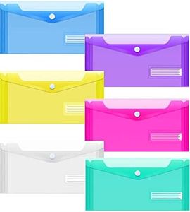 Sooez 24 Pack Plastic Pencil Pouch, Clear Poly Envelopes File Bag Bill Bag with Label Pocket, Plastic Pencil Case Bulk for A6 Size Files School, Office Storage