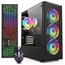 STGAubron Gaming PC Desktop Computer, Intel Core i7 up to 3.9GHz, Radeon RX 580 8G, 16G RAM, 512G SSD, WiFi 6, BT 5.0, RGB Fan x4, Windows 11 Home